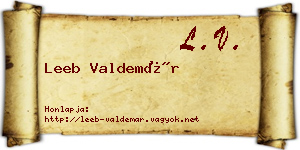 Leeb Valdemár névjegykártya